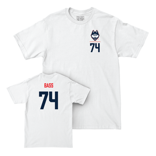 UConn Football Logo White Comfort Colors Tee  - Jayden Bass