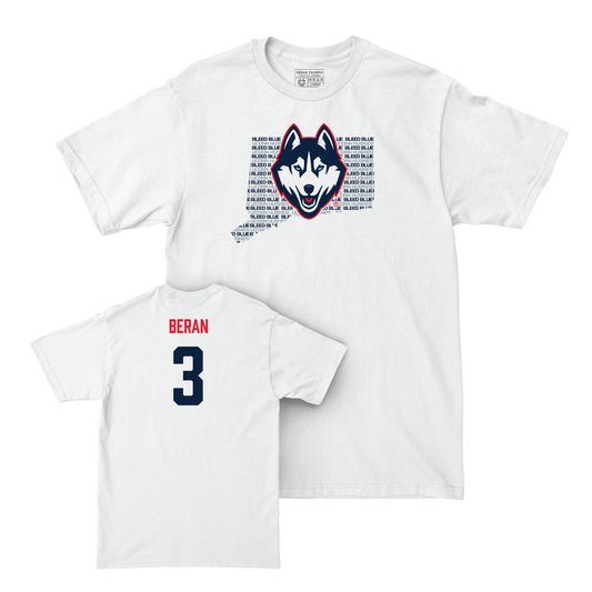 Women's Lacrosse White Bleed Blue Comfort Colors Tee - Abigail Beran Small
