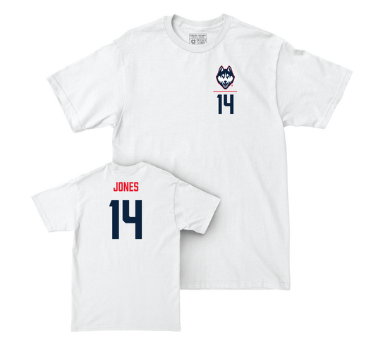 UConn Women's Volleyball Logo White Comfort Colors Tee - Audrey Jones | #14 Small