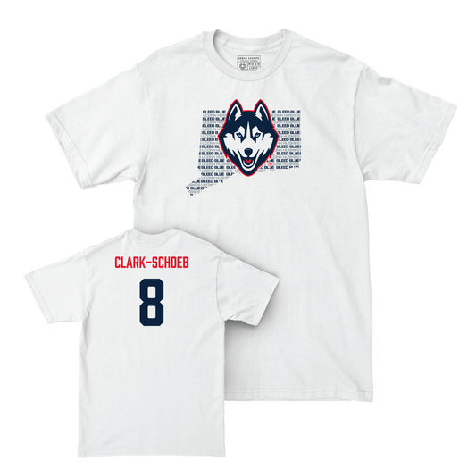 Women's Lacrosse White Bleed Blue Comfort Colors Tee - Barlow Clark-Schoeb Small