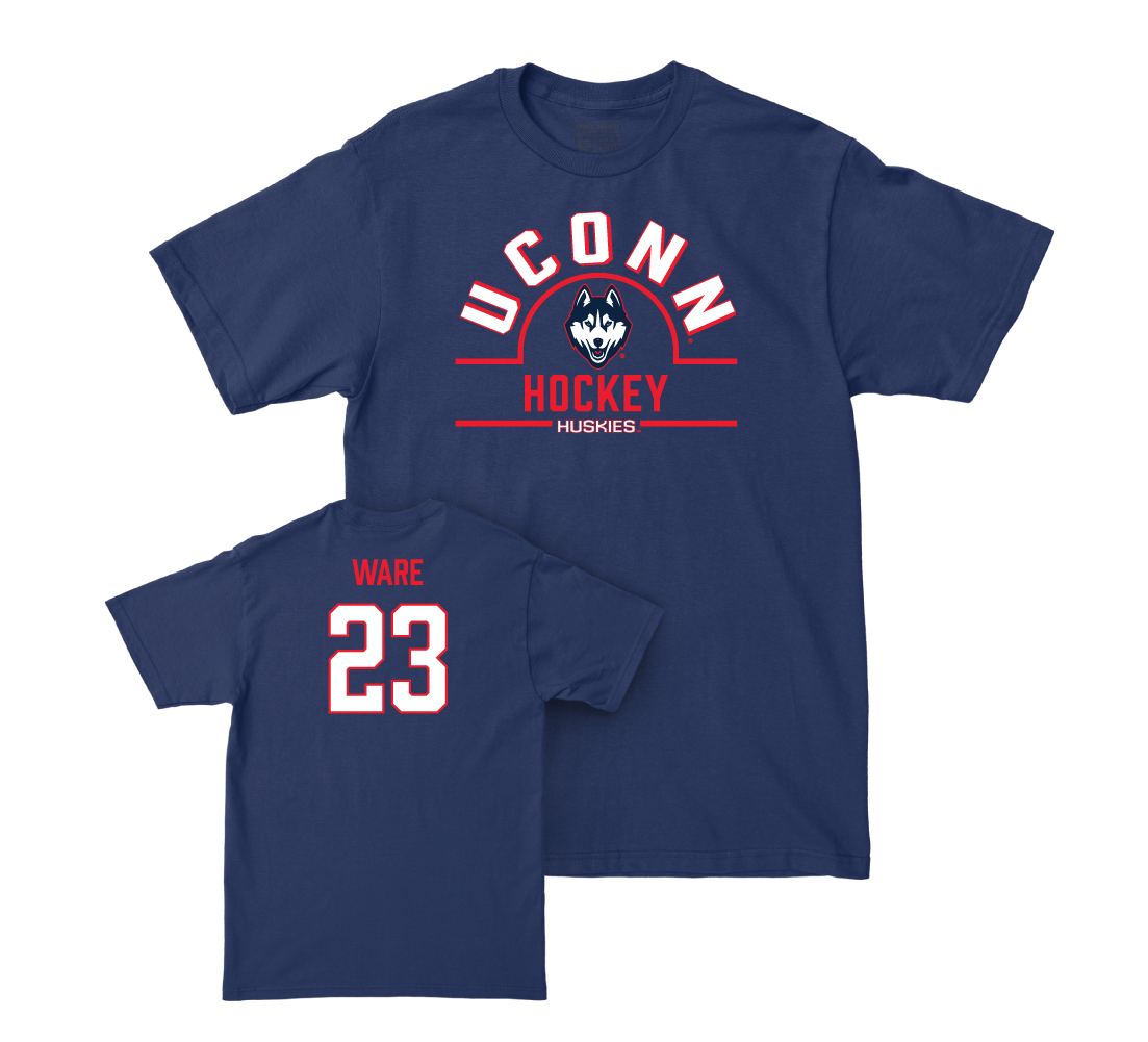 UConn Women's Ice Hockey Arch Navy Tee - Brianna Ware | #23 Small