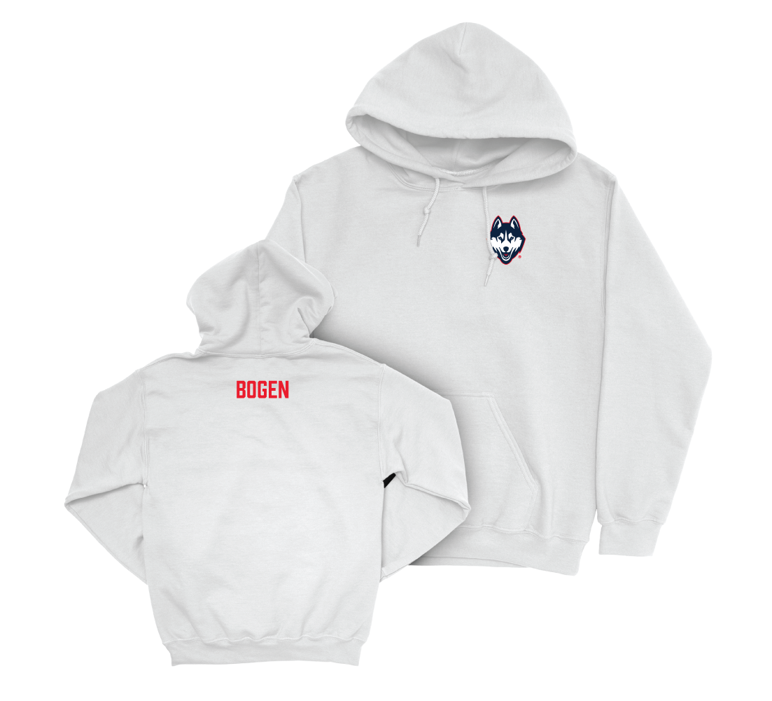 UConn Rowing Logo White Hoodie - Charlotte Bogen Small