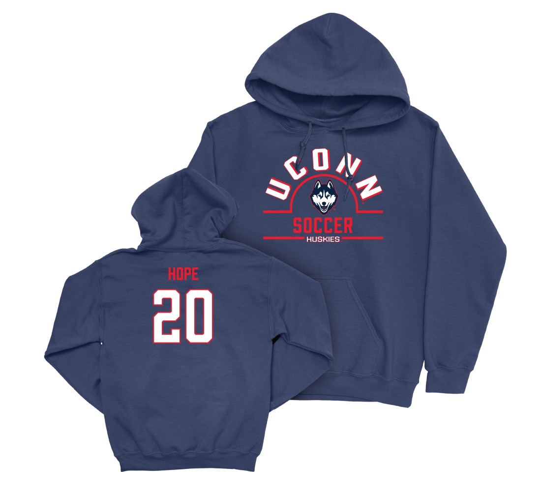 UConn Men's Soccer Arch Navy Hoodie - Elijah Hope | #20 Small