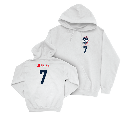 UConn Softball Logo White Hoodie - Hope Jenkins | #7 Small
