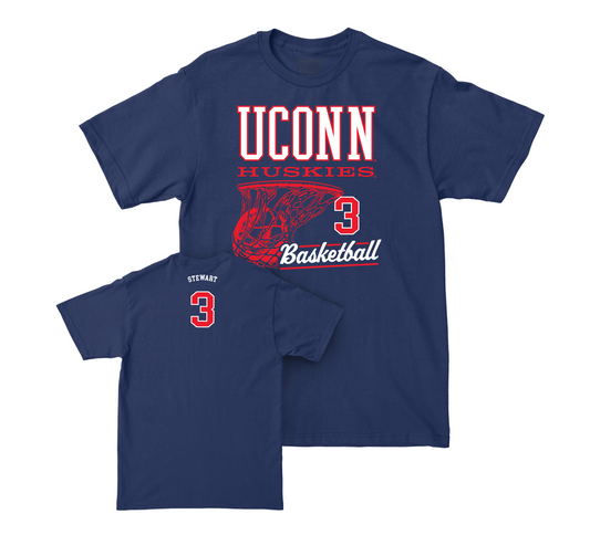 UConn Men's Basketball Hoops Navy Tee - Jaylin Stewart | #3 Small