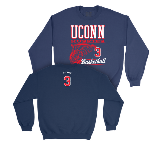UConn Men's Basketball Hoops Navy Crew - Jaylin Stewart | #3 Small