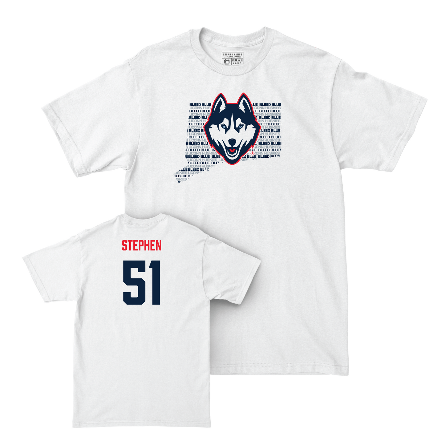 Women's Ice Hockey White Bleed Blue Comfort Colors Tee - Julia Stephen Small