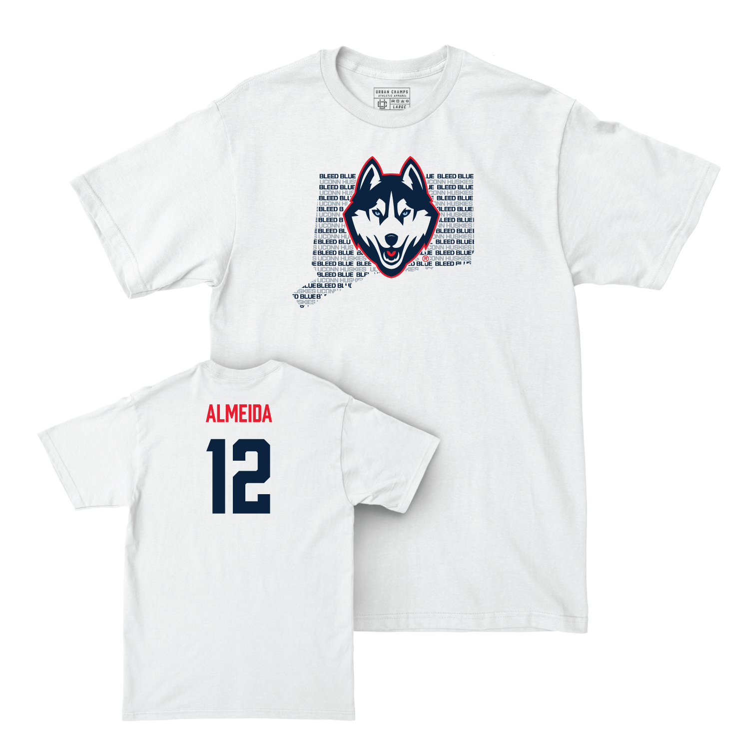 Men's Soccer White Bleed Blue Comfort Colors Tee - Lucas Almeida Small