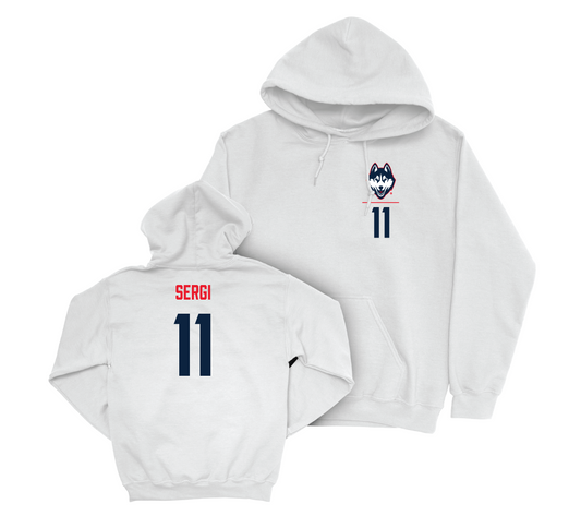 UConn Field Hockey Logo White Hoodie - McKenna Sergi | #11 Small