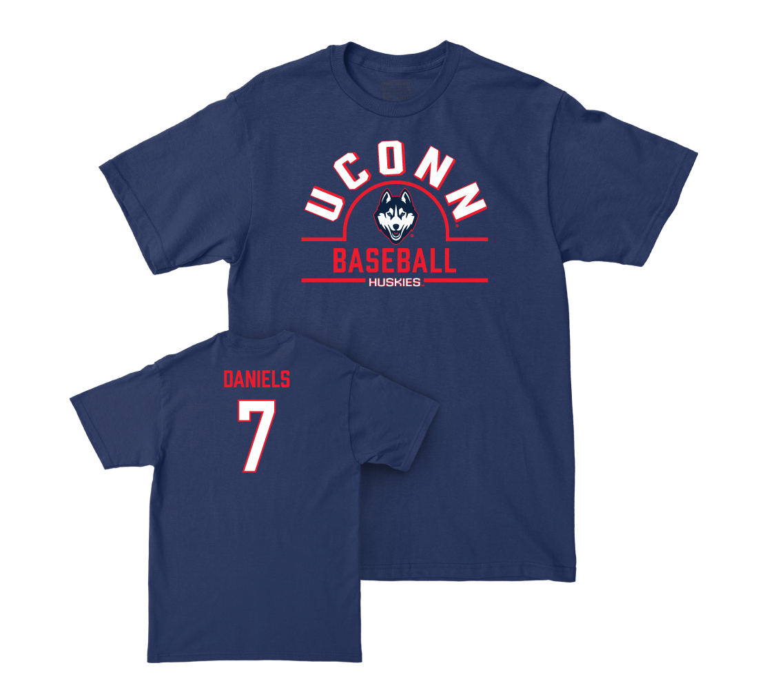 UConn Baseball Arch Navy Tee - Ryan Daniels | #7 Small