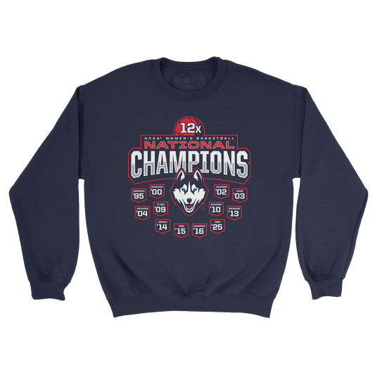 UConn Women's Basketball 2025 National Champions 12x Banner Crew by Retro Brand