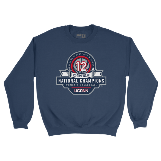 UConn Women's Basketball 2025 National Champions Navy Badge Crew
