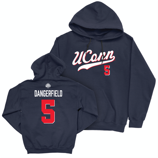 Legacy Collection: UConn Women's Basketball Navy Script Hoodie - Crystal Dangerfield | #5