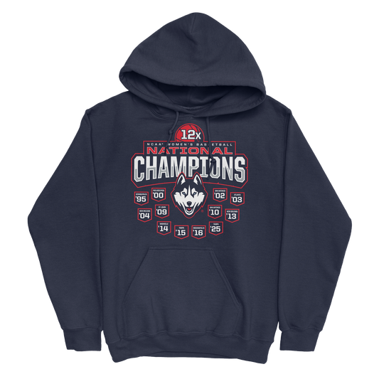 UConn Women's Basketball 2025 National Champions 12x Banner Hoodie by Retro Brand