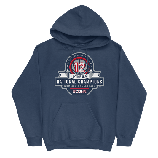 UConn Women's Basketball 2025 National Champions Navy Badge Hoodie