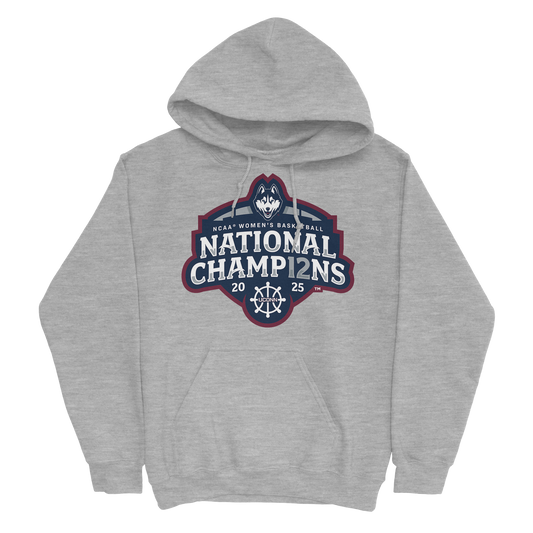 UConn Women's Basketball 2025 National Champions Sport Grey Badge Hoodie