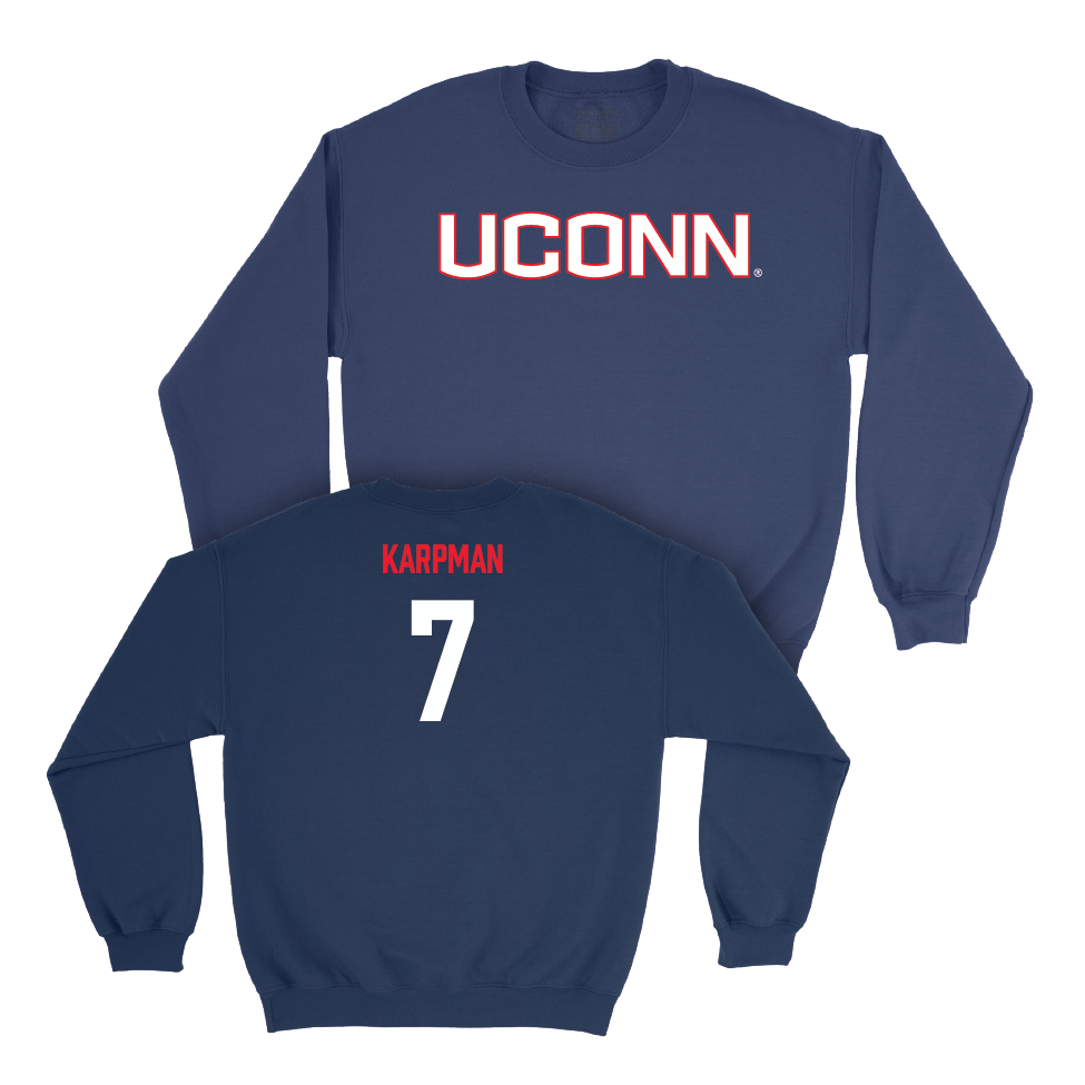 Navy Men's Ice Hockey UConn Crewneck  - Huston Karpman