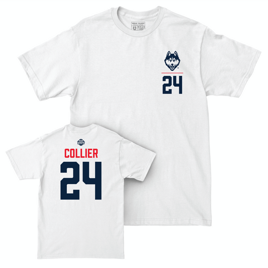 Legacy Collection: UConn Women's Basketball White Logo Comfort Colors Tee - Napheesa Collier | #24