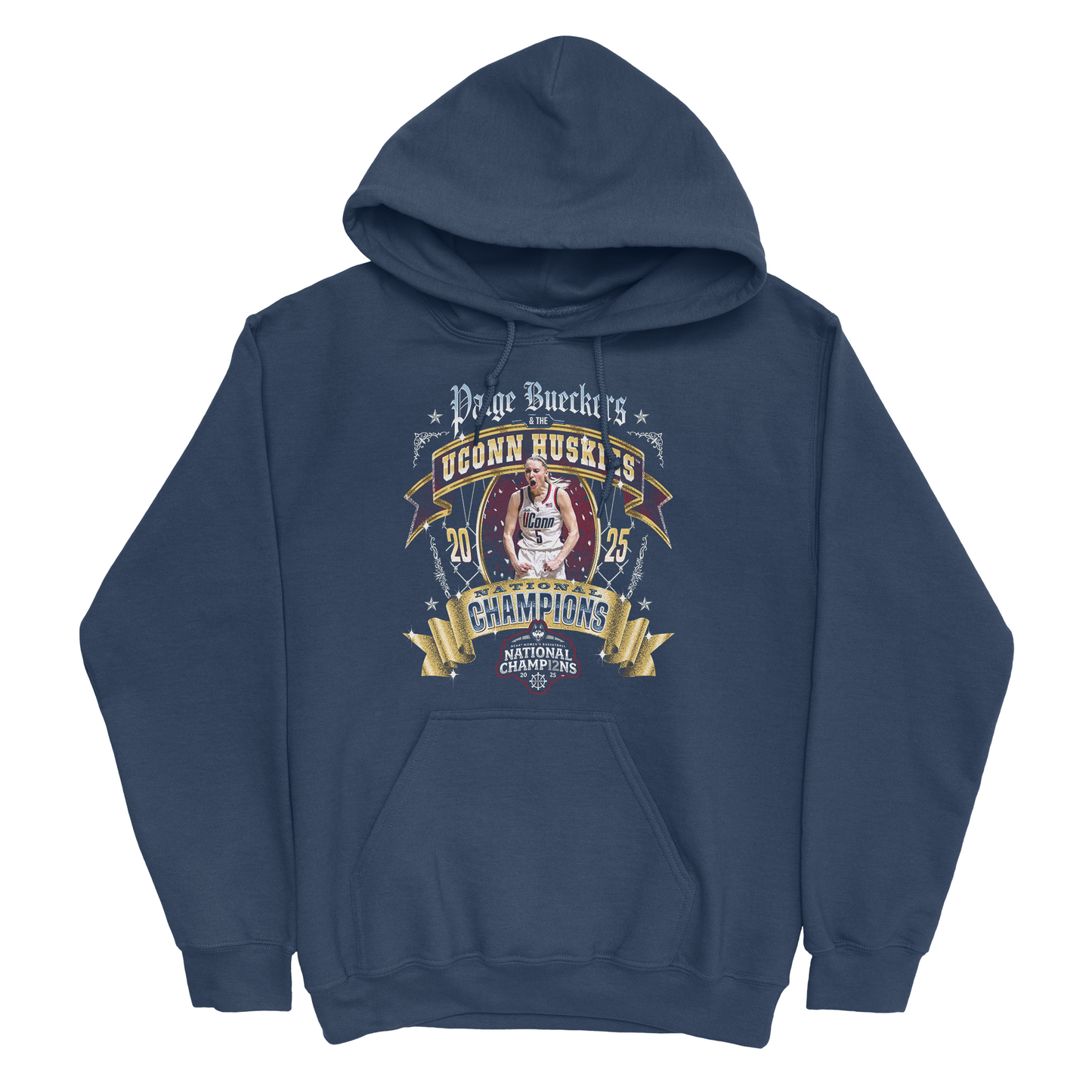 UConn Women's Basketball National Champions Ribbon Hoodie - Paige Bueckers