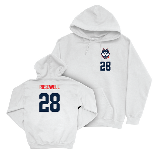 UConn Women's Soccer Logo White Hoodie  - Yasmin Rosewell
