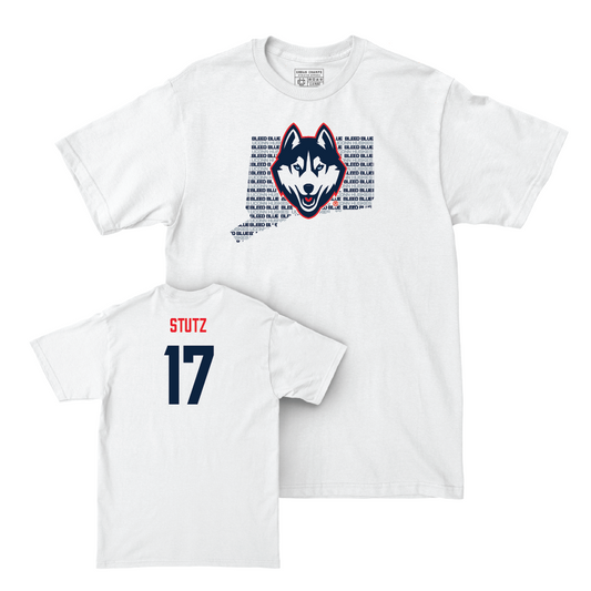 Football White Bleed Blue Comfort Colors Tee  - Connor Stutz