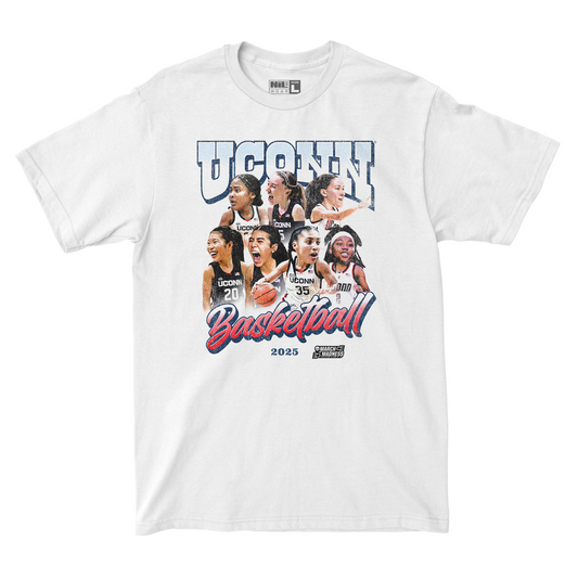 EXCLUSIVE RELEASE: 2024-25 UCONN Women's Basketball Team Bobblehead White Tee