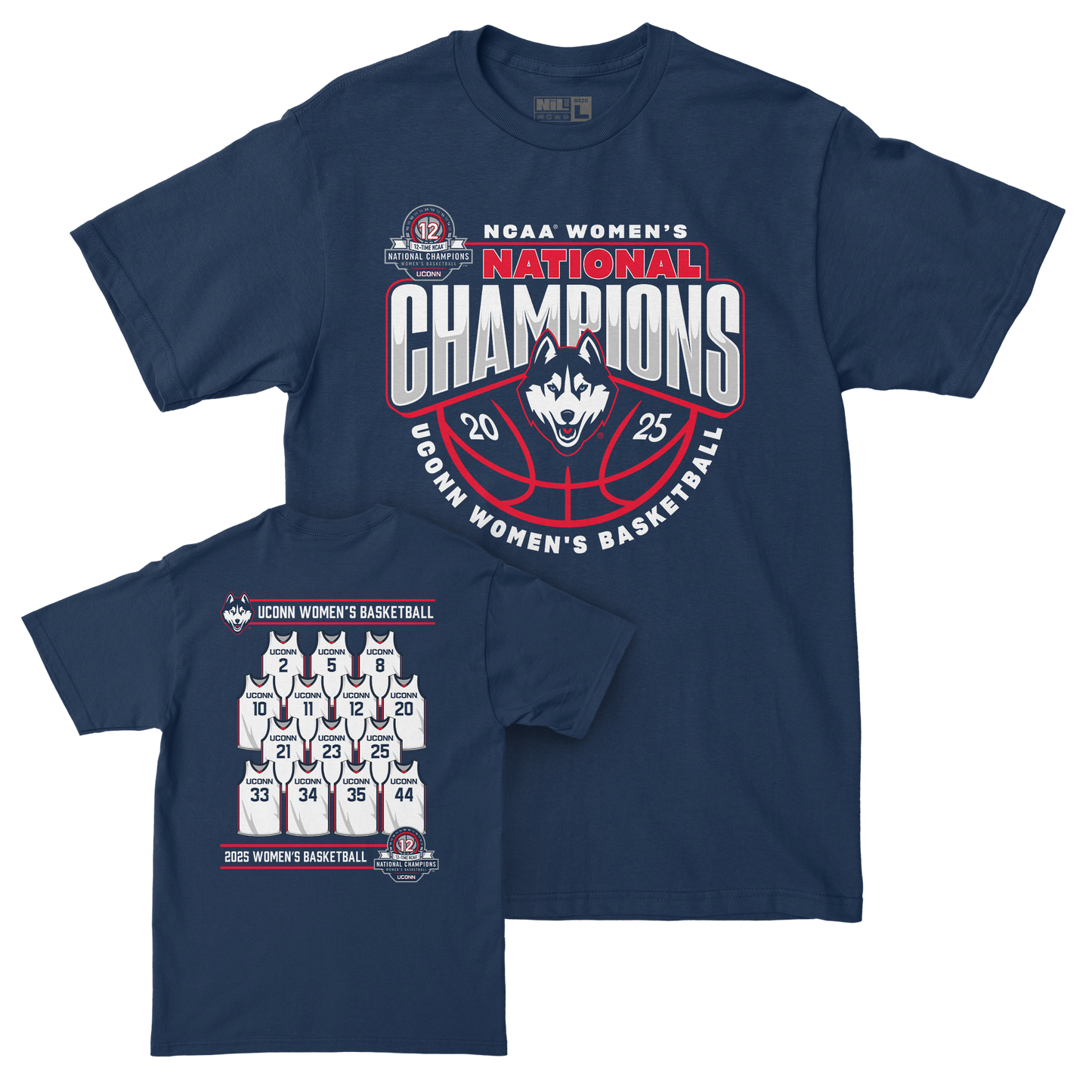 UConn Women's Basketball National Champions Traditional Tee