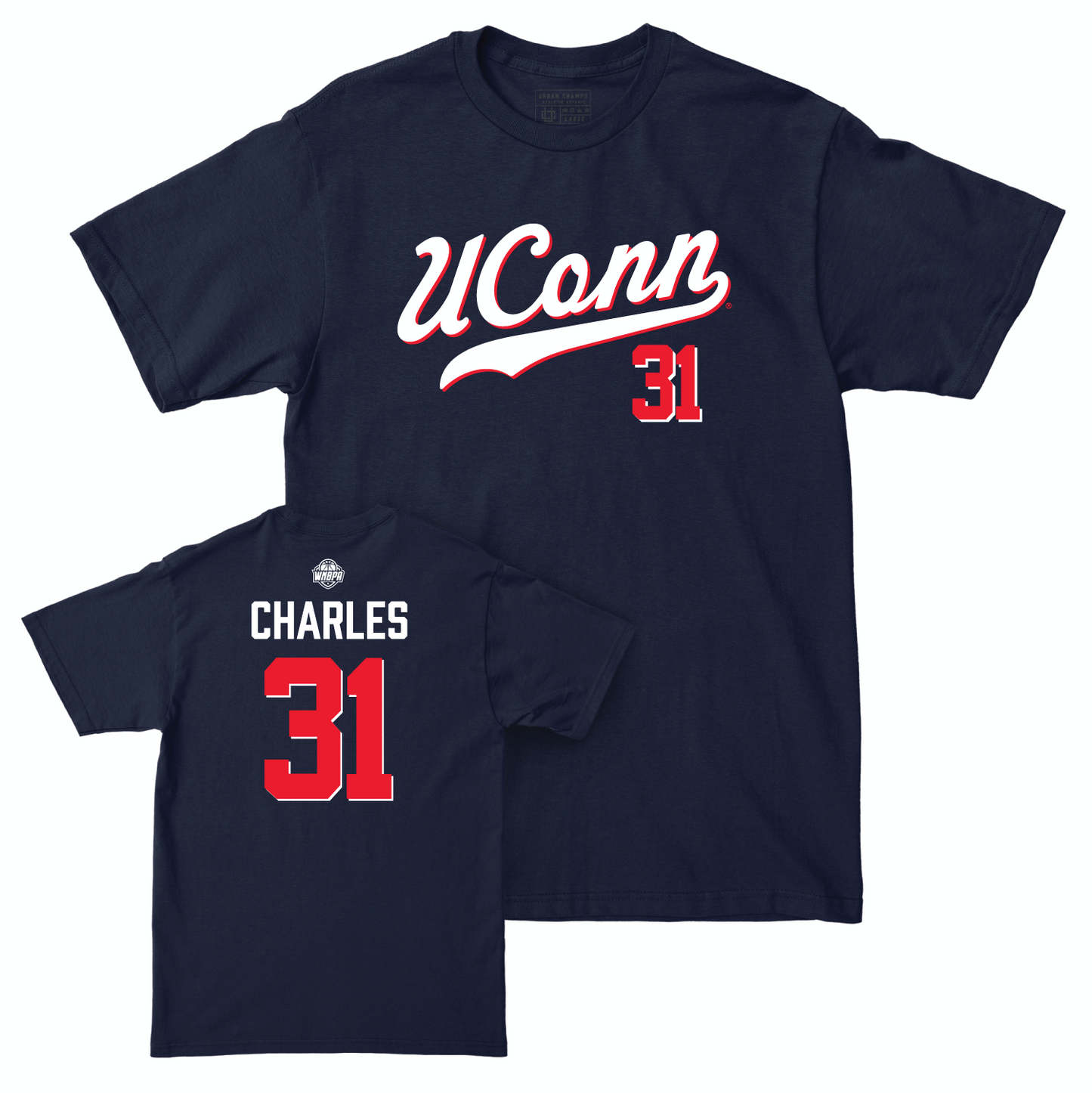 Legacy Collection: UConn Women's Basketball Navy Script Tee - Tina Charles | #31