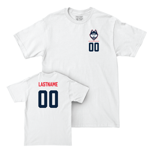 UConn Baseball Logo White Comfort Colors Tee  - Matthew Malcom