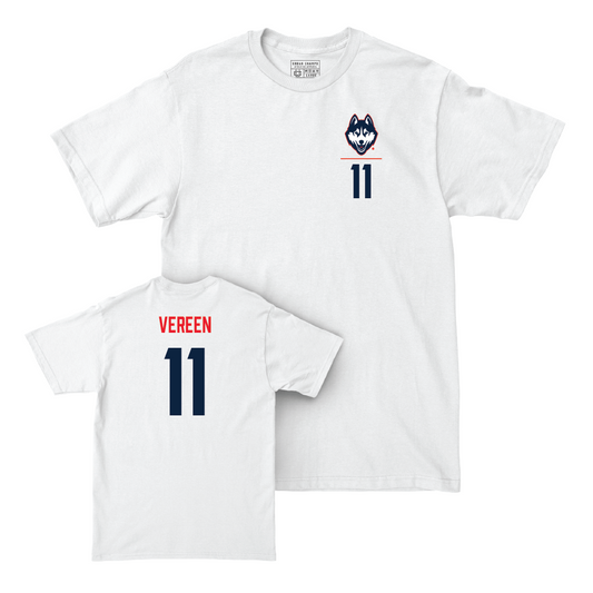 UConn Football Logo White Comfort Colors Tee   - Javonte Vereen