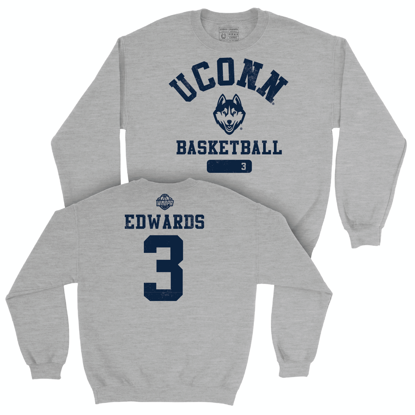 Legacy Collection: UConn Women's Basketball Sport Grey Varsity Crew - Aaliyah Edwards | #3