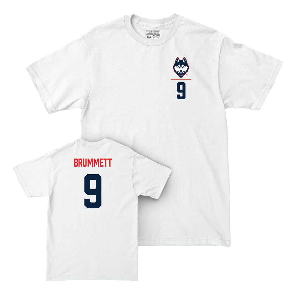 UConn Men's Soccer Logo White Comfort Colors Tee   - Austin Brummett