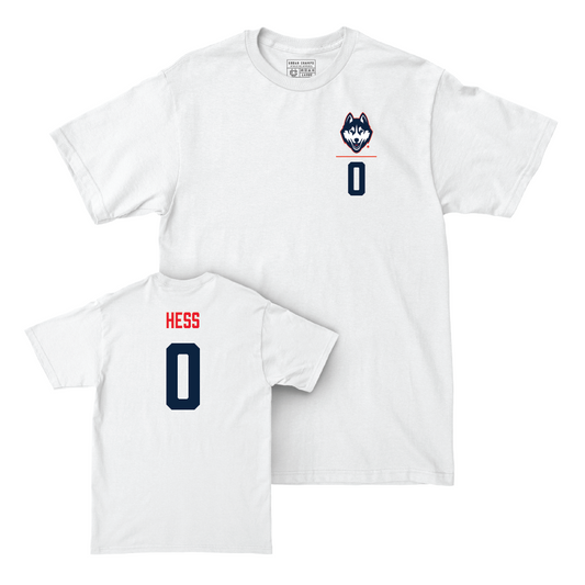 UConn Men's Soccer Logo White Comfort Colors Tee   - Justin Hess