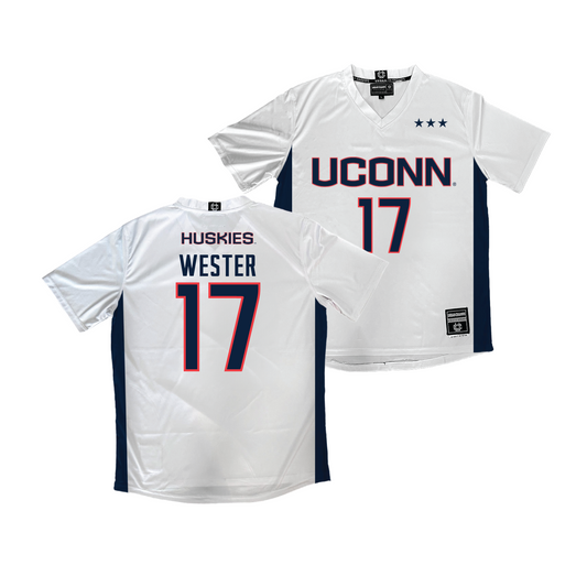 UConn Men's Soccer White Jersey   - Edward Wester