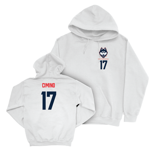UConn Women's Lacrosse Logo White Hoodie  - Ava Cimino
