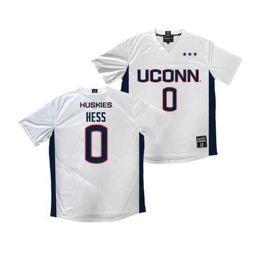 UConn Men's Soccer White Jersey   - Justin Hess