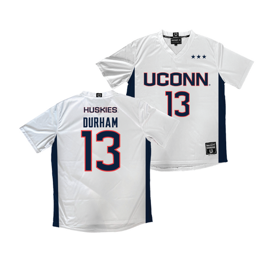 UConn Men's Soccer White Jersey   - Kyle Durham