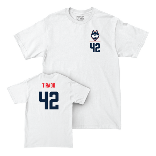 UConn Baseball Logo White Comfort Colors Tee  - Gabriel Tirado