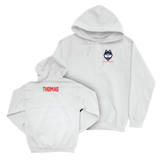 UConn Women's Swim & Dive Logo White Hoodie  - MacKenzie Thomas