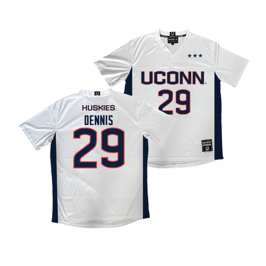 UConn Men's Soccer White Jersey   - Giovanni Dennis