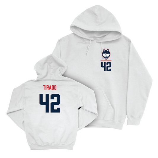 UConn Baseball Logo White Hoodie  - Gabriel Tirado