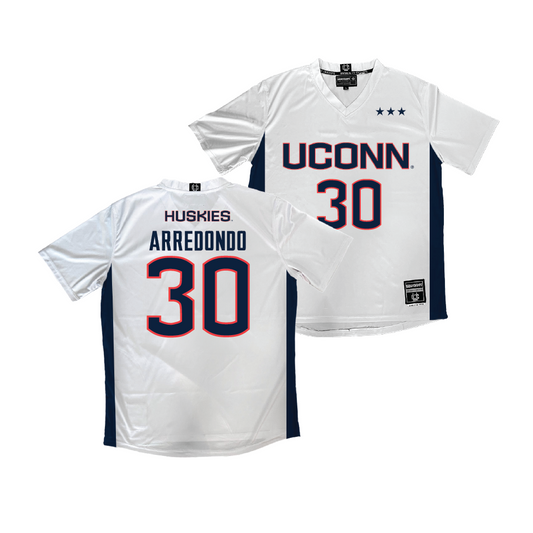 UConn Men's Soccer White Jersey   - Alfonso Arredondo