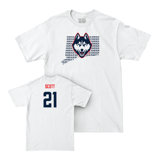 Men's Ice Hockey White Bleed Blue Comfort Colors Tee  - Trey Scott