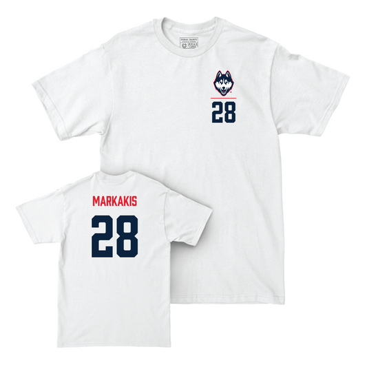 UConn Women's Ice Hockey Logo White Comfort Colors Tee  - Ellie Markakis