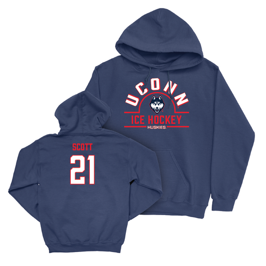 UConn Ice Hockey Arch Navy Hoodie  - Trey Scott