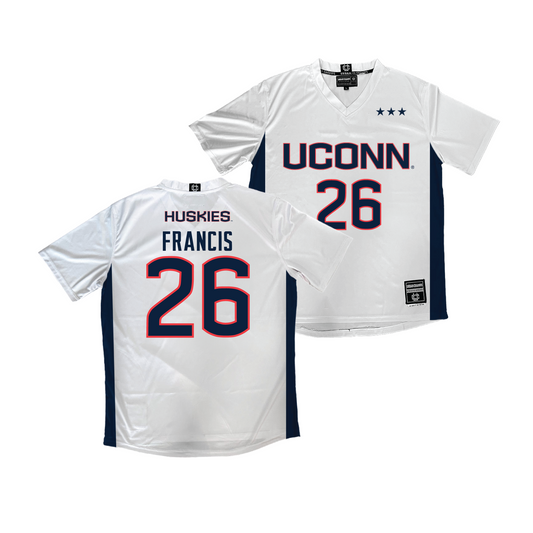 UConn Men's Soccer White Jersey   - Sebastian Francis