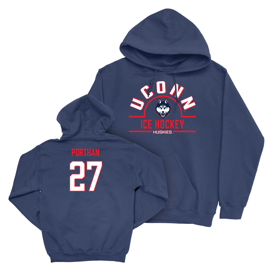 UConn Women's Ice Hockey Arch Navy Hoodie  - Taylor Porthan
