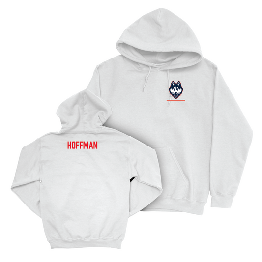 UConn Women's Swim & Dive Logo White Hoodie  - Bella Hoffman