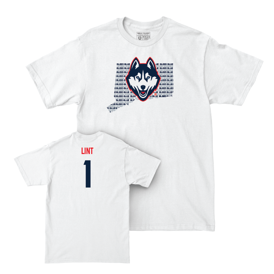 Women's Lacrosse White Bleed Blue Comfort Colors Tee  - Gracie Lint