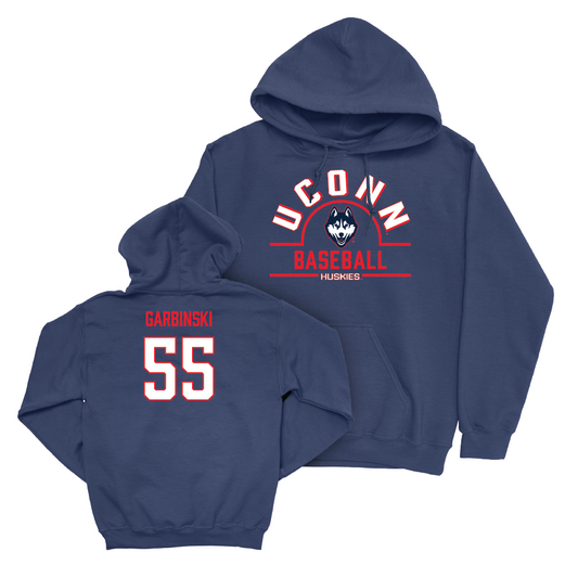 UConn Baseball Arch Navy Hoodie  - Garret Garbinski